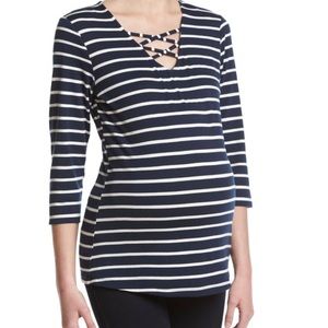 Three Seasons Maternity Criss Cross Top